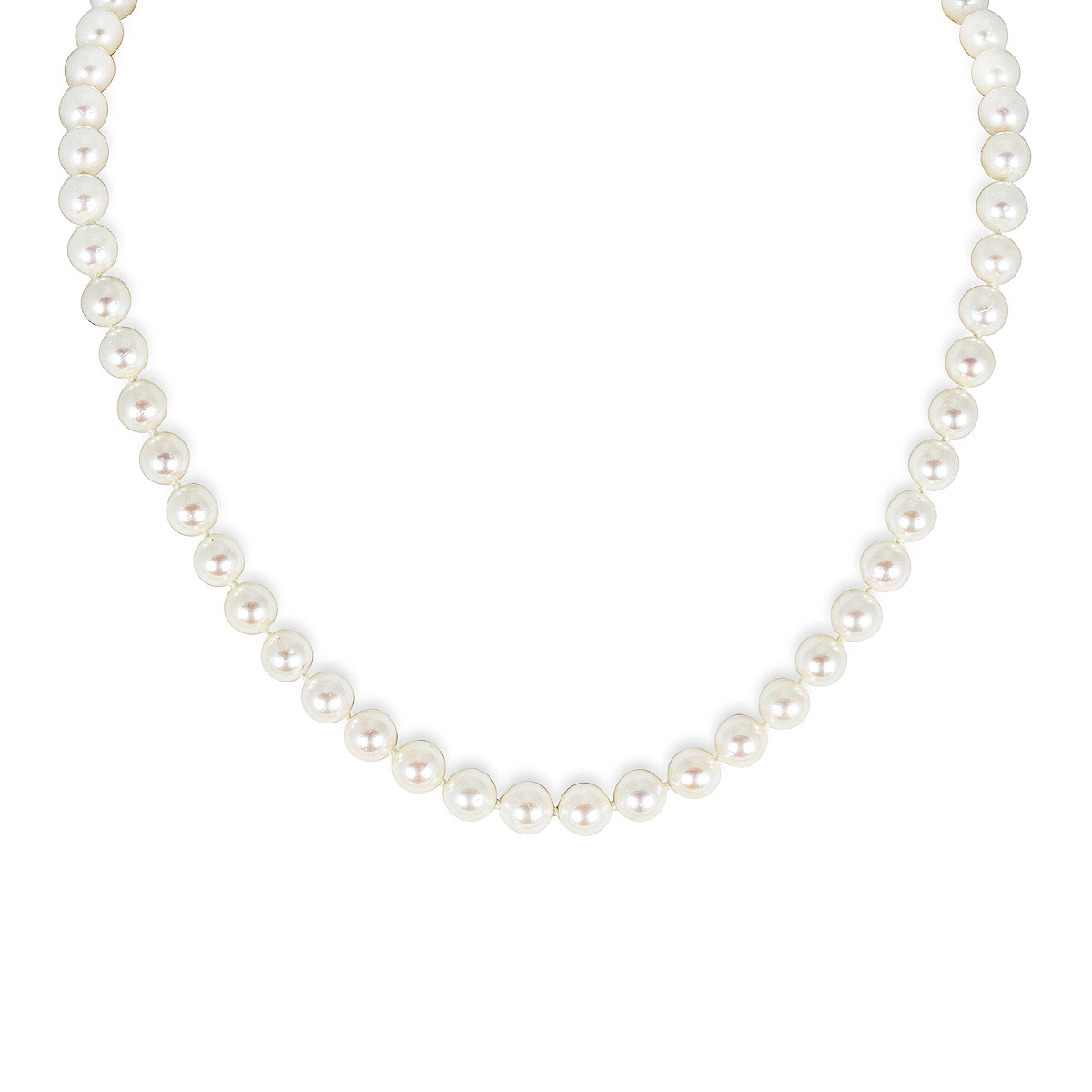 14k Yellow Gold Knotted Pearl Necklace